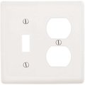 Hubbell Wiring 2-Gang White Toggle and Duplex Wall Plate P18W